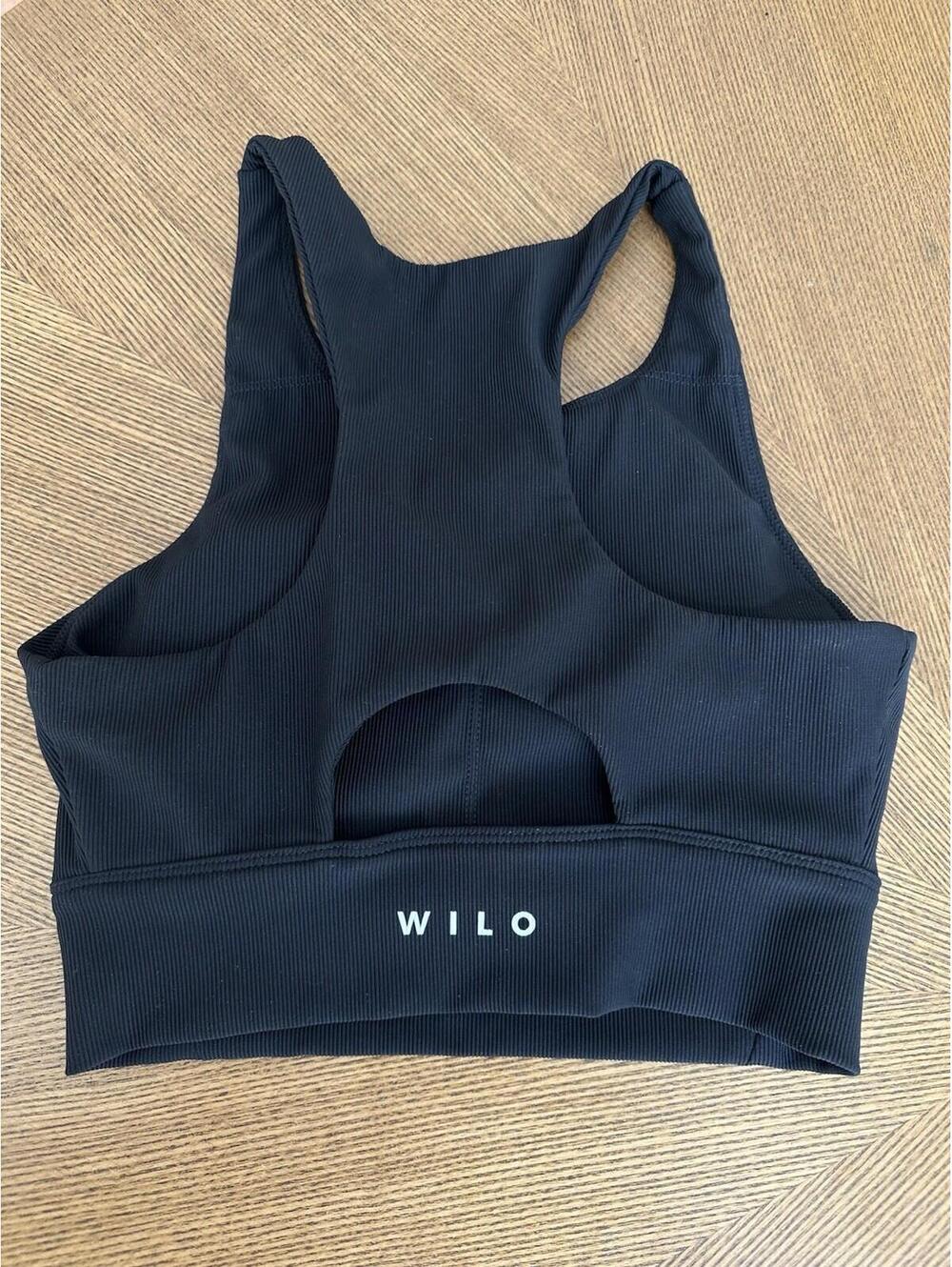 WILO The Label Base Ribbed Longline Sports Bra Workout black Size Small
